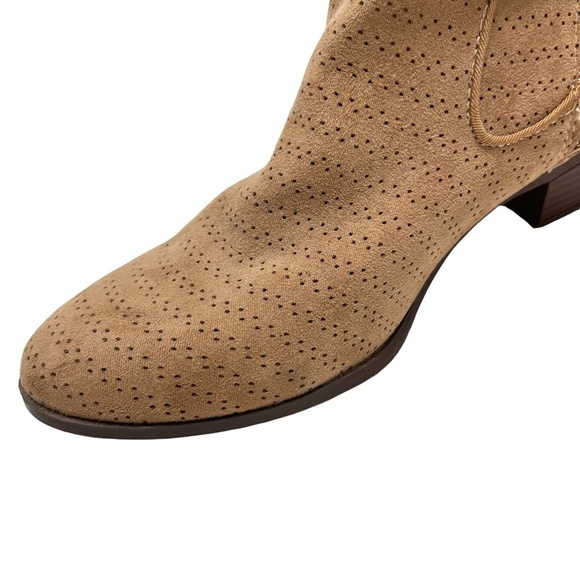 CIRCUS SAM EDELMAN PHEONIX Perforated Ankle Booties Boots Tan Beige Shoes sz 7 - Picture 11 of 16